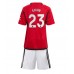 Günstige Manchester United Luke Shaw #23 Babykleidung Heim Fussballtrikot Kinder 2023-24 Kurzarm (+ kurze hosen)